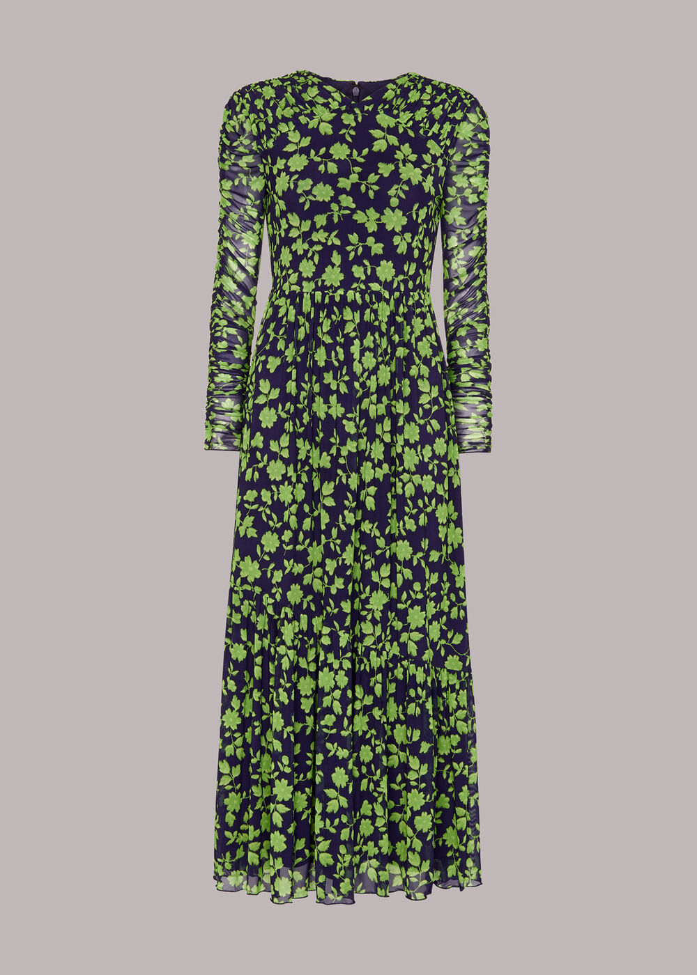 Linear Floral Mesh Dress